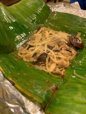 Mushroom in banana leaf  at Minh Hien 2 in Hoi An