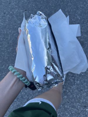 Huge burritos  at Budgies Burritos in Vancouver