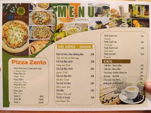 Menu at Zen in Ho Chi Minh City