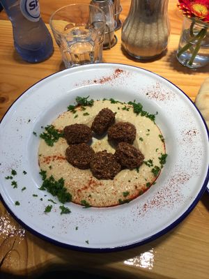 Falafels and hummus  at Chickpea in Antwerpen