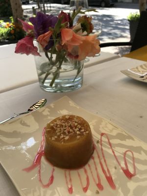 Exotic fruit and spices or chocolate dessert vegan at Savarin in Bad Duerkheim