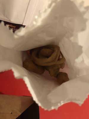 Fried onion rings nuggets and sausage  at McGuinness - Takeaway in Dublin