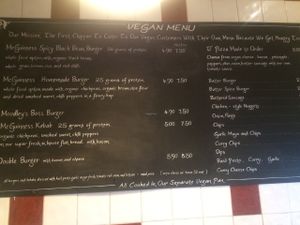 Vegan menu board @ McGuinness take away  at McGuinness - Takeaway in Dublin