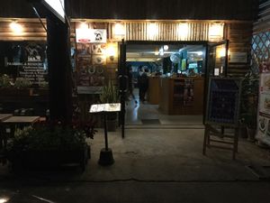 entrance @ night at INA House in Chiang Mai
