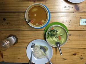 massaman & green curries at INA House in Chiang Mai