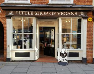 Shop front at Little Shop of Vegans in Norwich