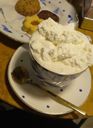 Mini cioccolata calda con panna vegan at Camelia Bakery in Treviso