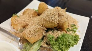 Cereal Tofu. The tofu was so soft n fresh! Yummy! at Green on Earth 绿之天地 in West Singapore