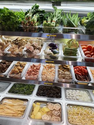 Ingredients for Mala Hot pot at Green on Earth 绿之天地 in West Singapore