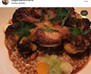 Cauliflower steak at Tinker Street in Indianapolis