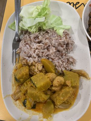 Thai Red Curry with rice at Platinum Fashion Mall - Term-Bun in Bangkok