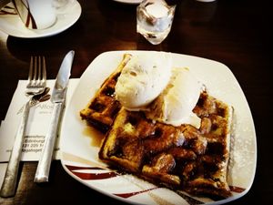 Nothing better than an vegan Affogato waffle and their amazing dairy free ice creams and sauces  at Affogato  in Edinburgh