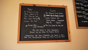 Description board at Affogato  in Edinburgh