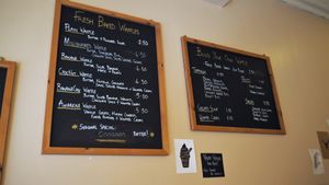 Waffle Menu Board at Affogato  in Edinburgh