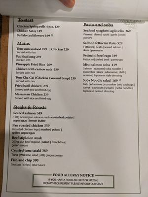 Menu at No.9 2nd Restaurant in Phuket