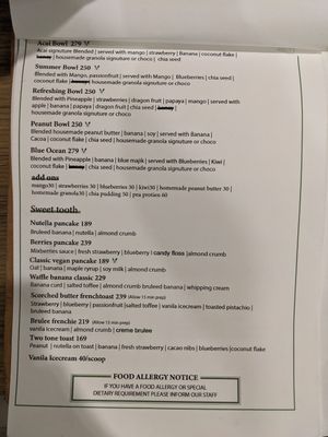 Menu at No.9 2nd Restaurant in Phuket