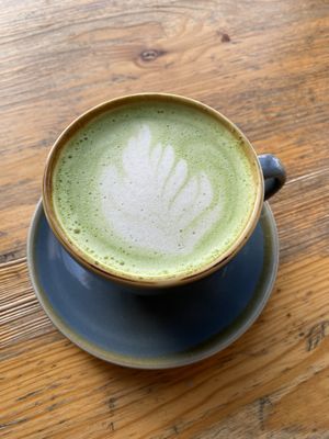 Matcha latte at MOTHER - Juice Works in East London