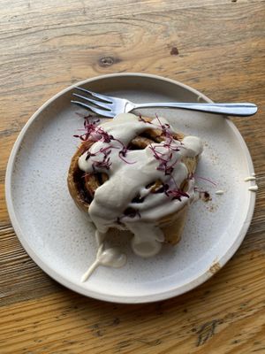 Cinnamon bun at MOTHER - Juice Works in East London