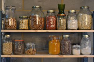 Superfood shelf - powders and other raw goodness at MOTHER - Juice Works in East London