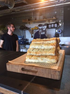 Vegan sausage rolls at MOTHER - Juice Works in East London