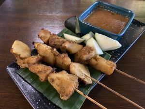 Lions main (hericulium) mushroom satay  at Pinxin Vegan Cuisine - 品馨蔬食 in Penang