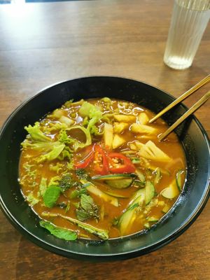 Laksa soup at Pinxin Vegan Cuisine - 品馨蔬食 in Penang