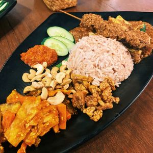 Nasi Lemak with Satay  at Pinxin Vegan Cuisine - 品馨蔬食 in Penang