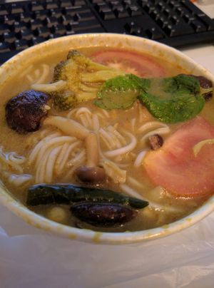 Green TomYum Noodle - RM17
Creamy and fragrant TomYum. The noodles have a nice bite to it, and have a good amount of toppings. Portion is pretty big.  at Pinxin Vegan Cuisine - 品馨蔬食 in Penang