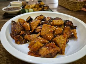 Sambal Rempah Eggplant and tempeh at Pinxin Vegan Cuisine - 品馨蔬食 in Penang
