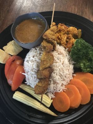 Satay rice!!!! SO GOOD at Pinxin Vegan Cuisine - 品馨蔬食 in Penang