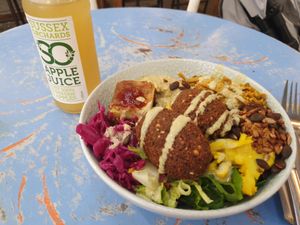 Houmous salad bowl at Smorl's in Brighton