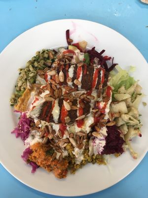 Salad box with falafel  at Smorl's in Brighton