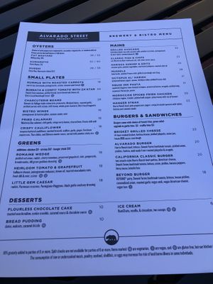 Menu  at Alvarado Street Brewery and Grill in Monterey