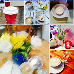 Organic coffee and cake in a setting made with love - con amore  at Cafe Con Amore in Berlin