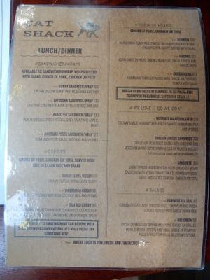 Starters and Sides Menu at Cat House Chiang Mai - Cat Shack in Chiang Mai