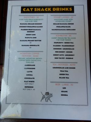 Drinks Menu at Cat House Chiang Mai - Cat Shack in Chiang Mai