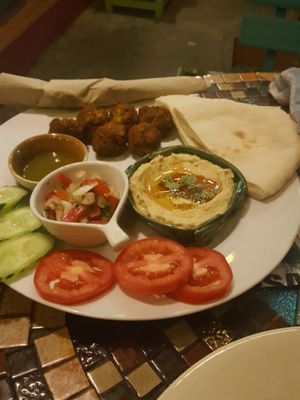 Houmous falafel and pitta at Cat House Chiang Mai - Cat Shack in Chiang Mai