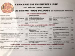 Menu at Le Bar a Vrac in Marseille