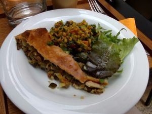Tourte et salade de blé (vegan) at 60 Degres Tisanerie Moderne in Aix-en Provence