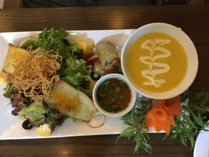 European. combo with pumpkin soup at Minh Chay - Hang Gai in Hanoi