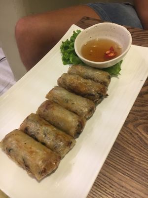 Spring rolls 99k at Minh Chay - Hang Gai in Hanoi