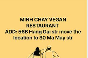 MINH CHAY VEGAN RESTAURANT 
ADD: 56B Hang Gai str move the location to 30 Ma May str. at Minh Chay - Hang Gai in Hanoi
