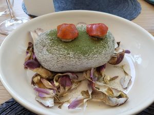 Artichoke cream and watermelon at ONA in Ares