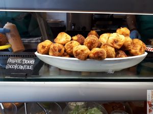 sweet potato (Yam) and coconut cinnamon
 at SAMAM - Cantine végétale in Paris