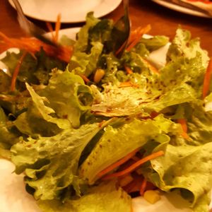 Mixed green salad bowl at Mesita Grande in Punta Arenas
