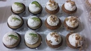 carrot and lime coconut cupcakes at Eco Vegan Bakery in Mexicali