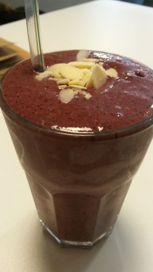 Coconut berry smoothie at Picnic in Glasgow