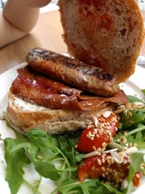 veggie bacon and sausage roll at Picnic in Glasgow