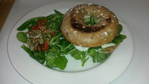 Homemade cream cheese bagel at Picnic in Glasgow