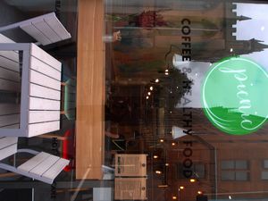 Full length wide window at street level make it a bright and full of light place. at Picnic in Glasgow